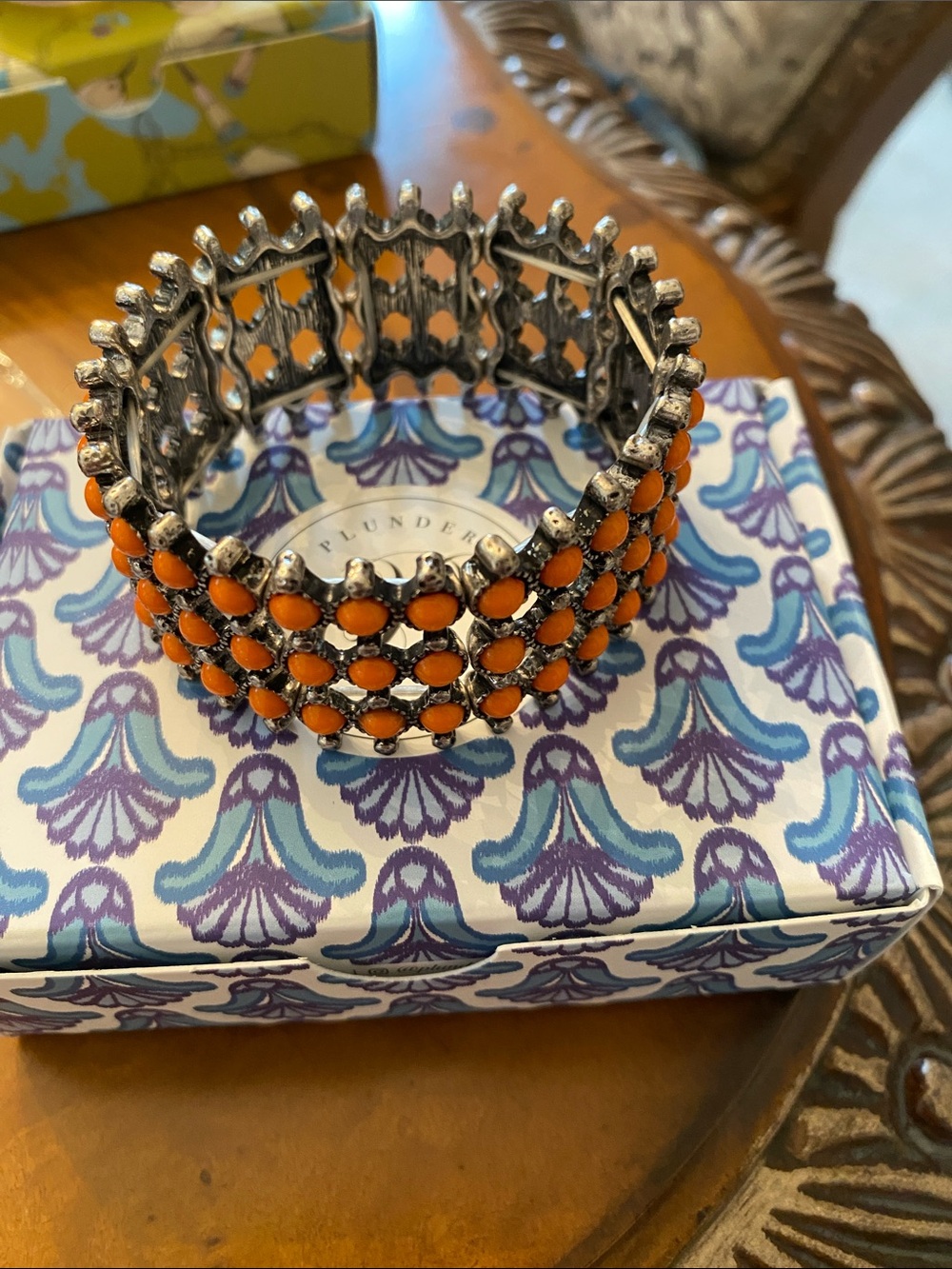 Orange & silver bracelet